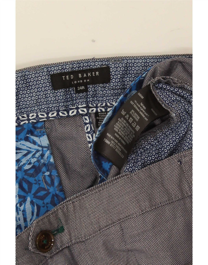 Ted Baker Mens Slim Suit Trousers W34 L31 Grey Cotton