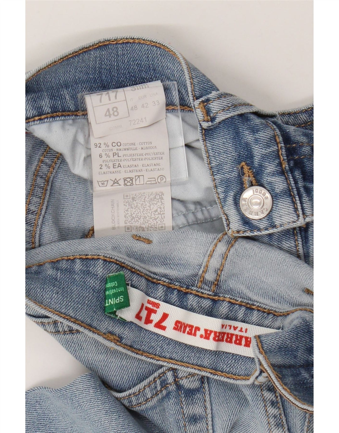 Carrera Womens 717 Distressed Slim Jeans W33 L31 Blue Cotton