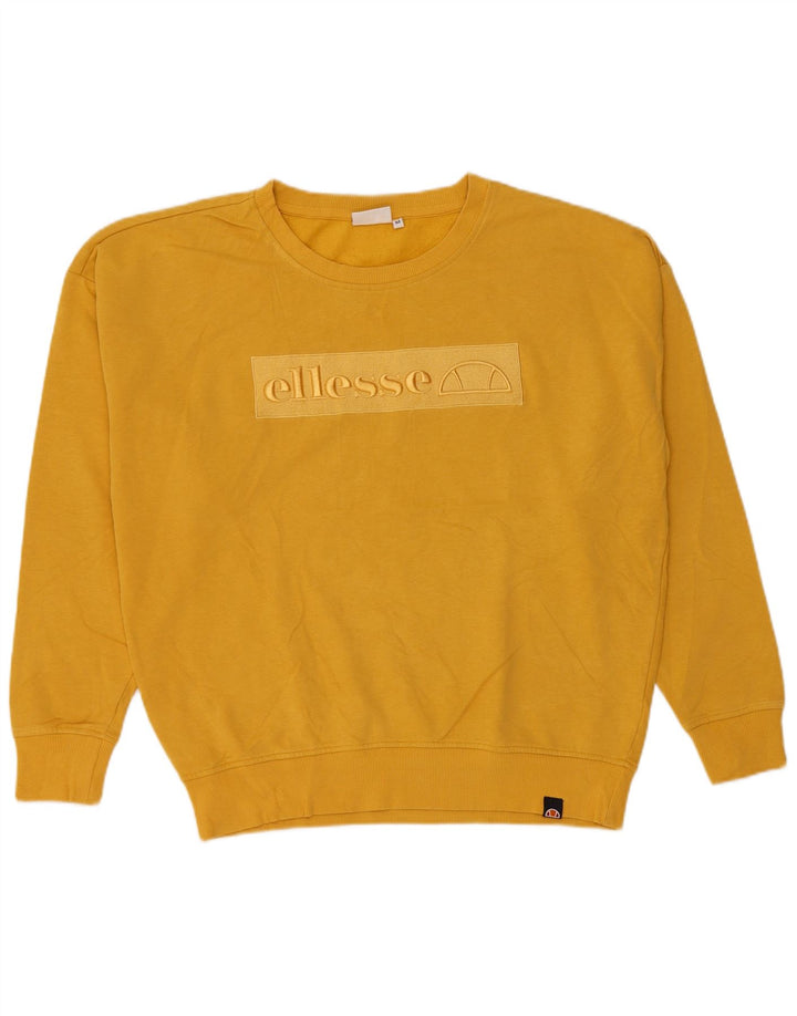 Ellesse Mens Graphic Sweatshirt Jumper Medium Yellow Cotton