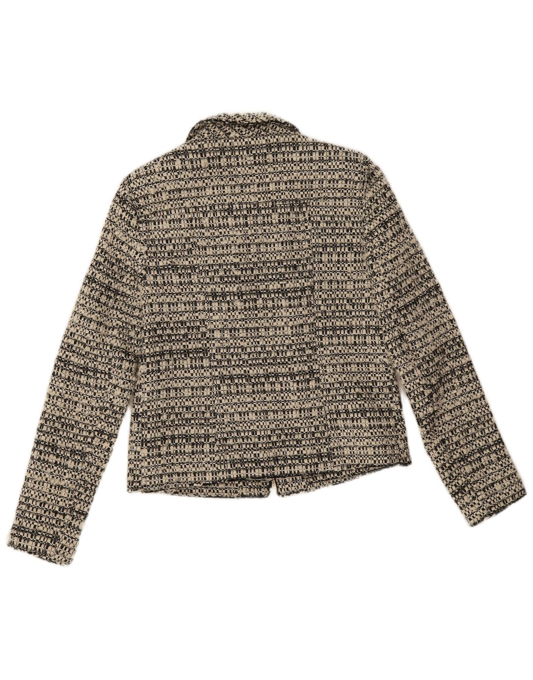 Zara Womens Full Zip Blazer Jacket UK 10 Small Grey Flecked