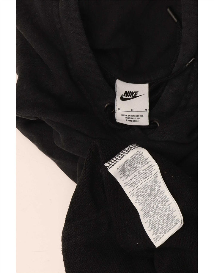 Nike Womens Hoodie Jumper UK 14 Medium Black Cotton