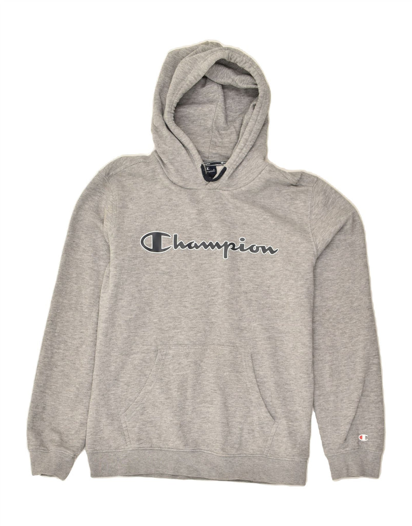 CHAMPION Mens Graphic Hoodie Jumper Medium Grey Cotton | Vintage Champion | Thrift | Second-Hand Champion | Used Clothing | Messina Hembry 