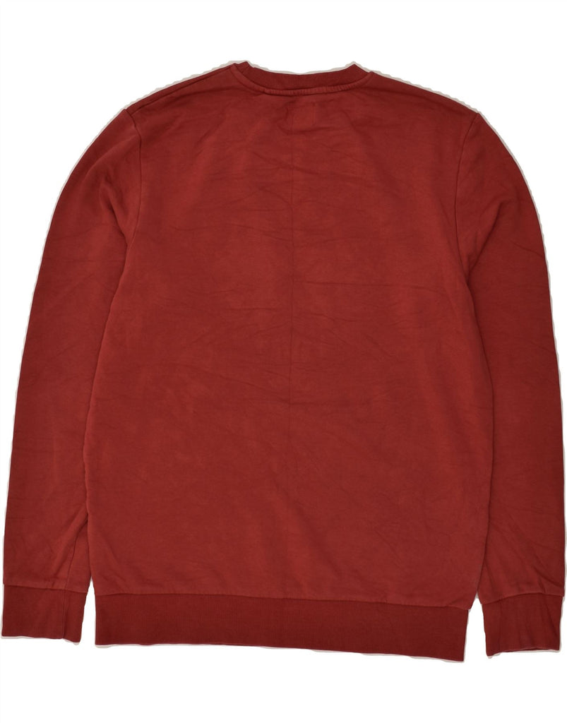 JACK & JONES Mens Graphic Sweatshirt Jumper Large Burgundy Cotton | Vintage Jack & Jones | Thrift | Second-Hand Jack & Jones | Used Clothing | Messina Hembry 