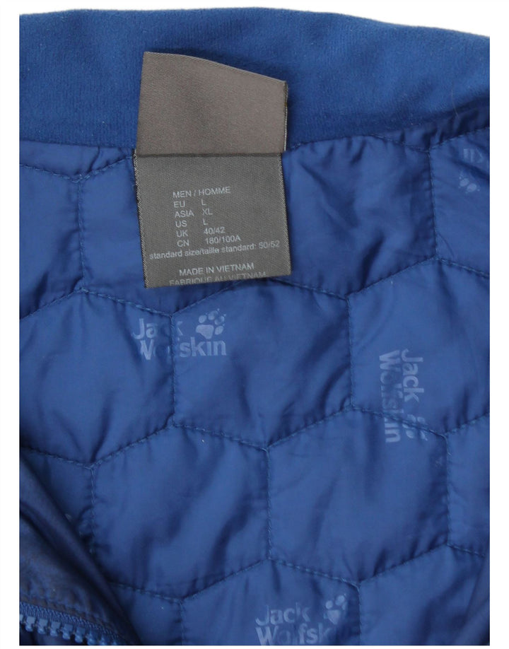 JACK WOLFSKIN Mens Quilted Jacket UK 40/42 Large Blue Polyester