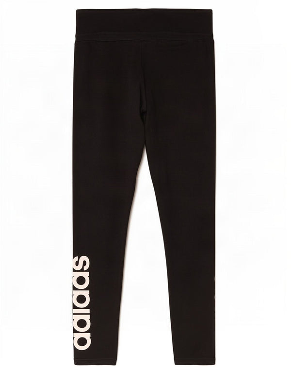 Adidas Womens Graphic Leggings UK 12/14 Medium Black Cotton
