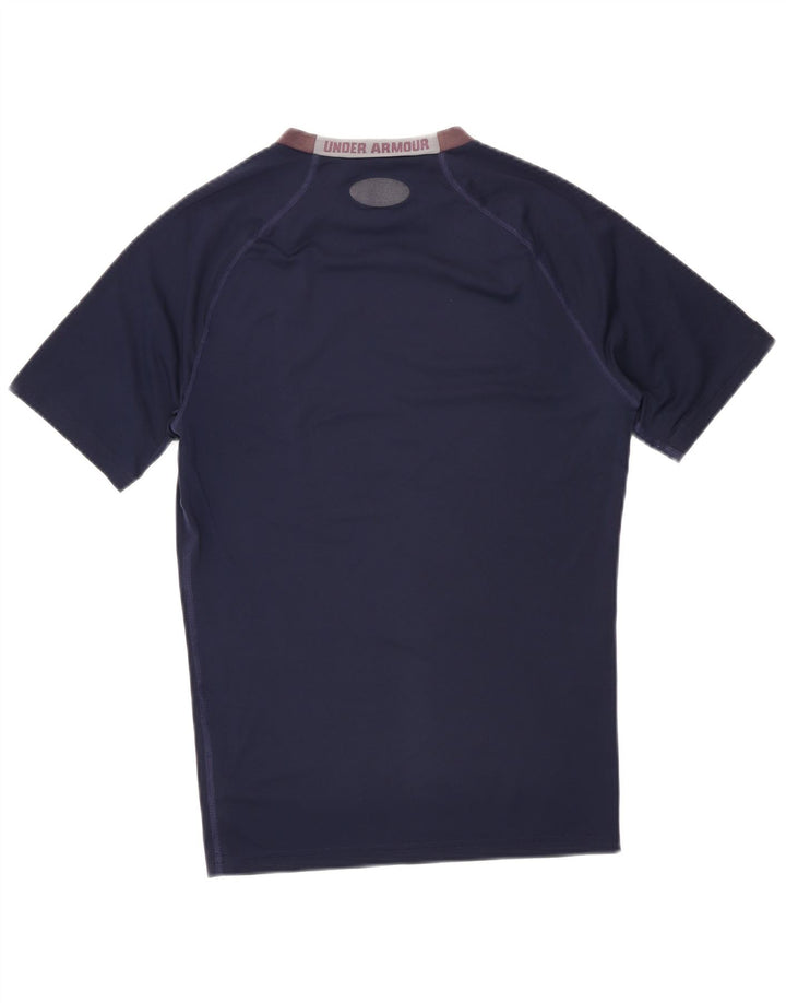 UNDER ARMOUR Mens Graphic T-Shirt Top Small Navy Blue Polyester Sports