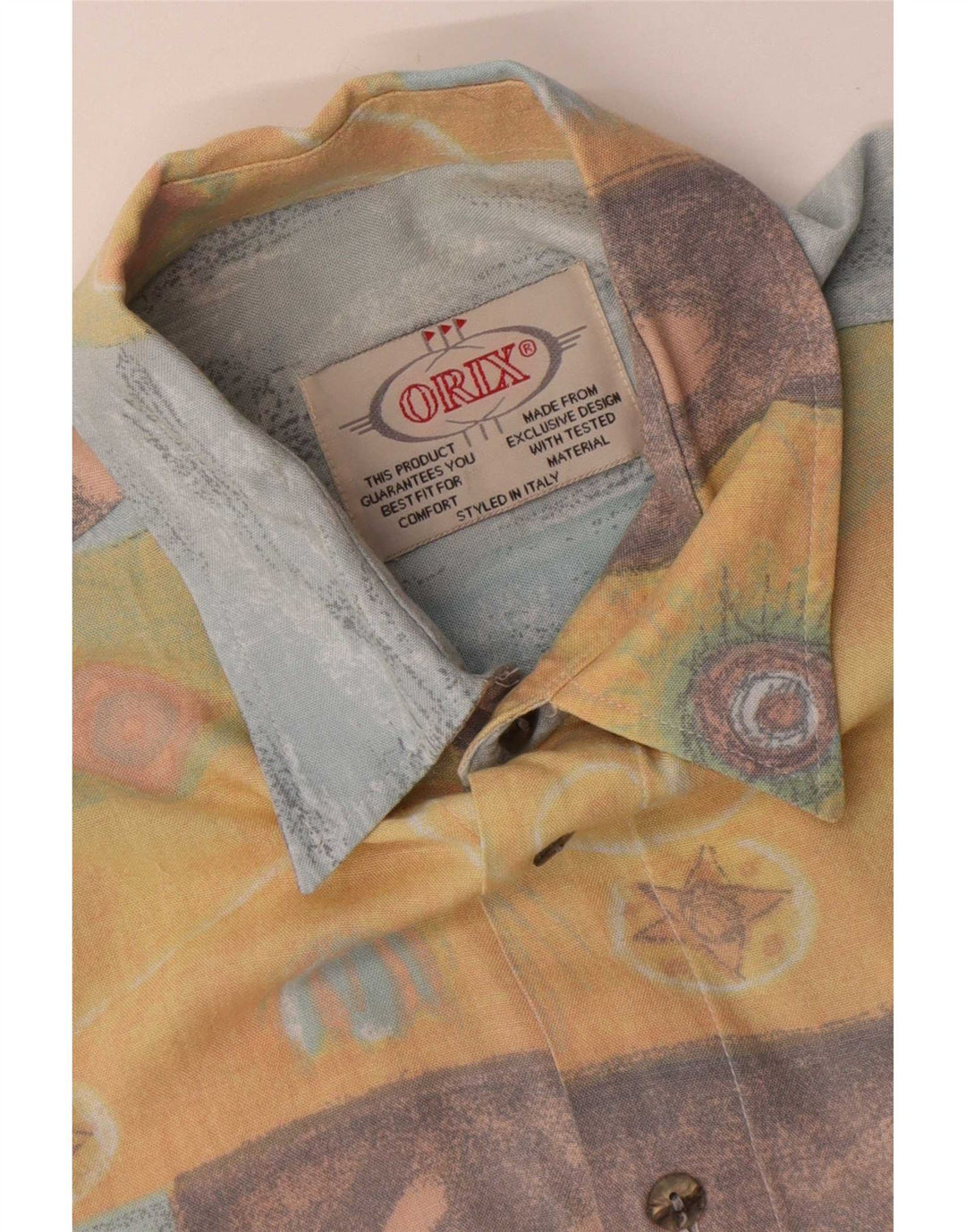 Vintage Mens Shirt Medium Multicoloured Patchwork