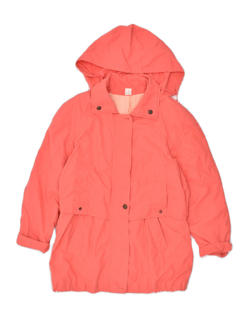 VINTAGE Womens Oversized Hooded Parka Jacket UK 12 Medium Orange Polyester | Vintage | Thrift | Second-Hand | Used Clothing | Messina Hembry 