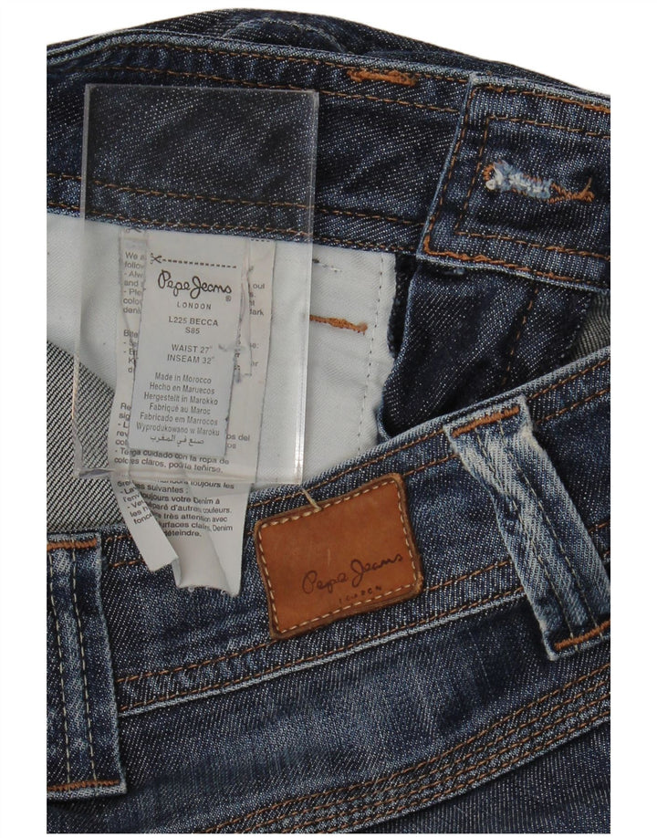 PEPE Jeans Womens Bootcut Jeans W27 L32 Blue Cotton