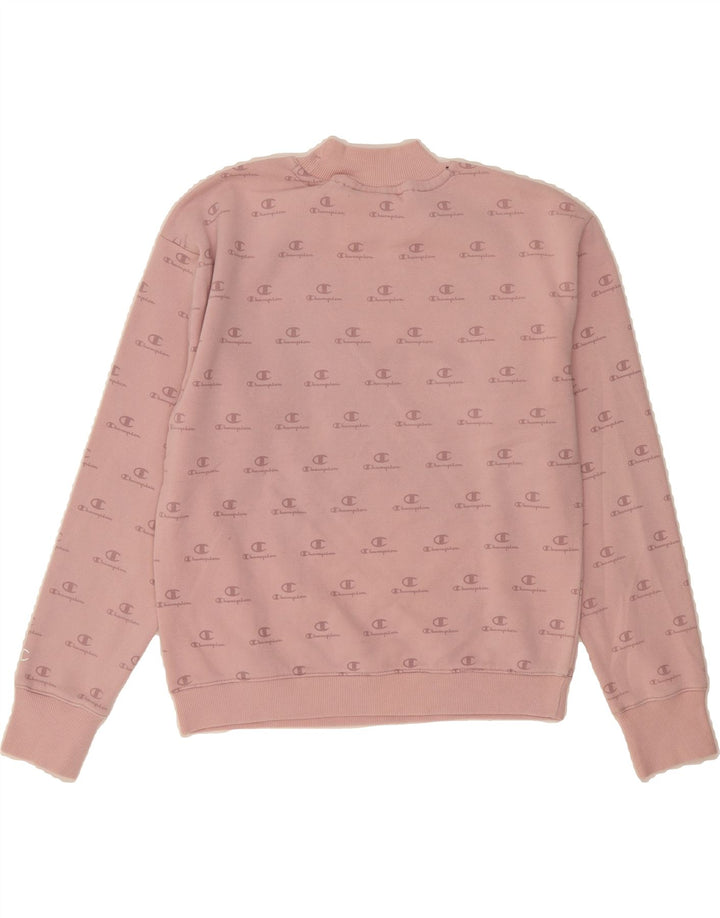 CHAMPION Womens Graphic Sweatshirt Jumper UK 14 Medium Pink Vintage Champion and Second-Hand Champion from Messina Hembry 