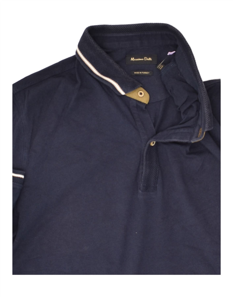 MASSIMO DUTTI Mens Slim Polo Shirt 2XL Navy Blue | Vintage Massimo Dutti | Thrift | Second-Hand Massimo Dutti | Used Clothing | Messina Hembry 