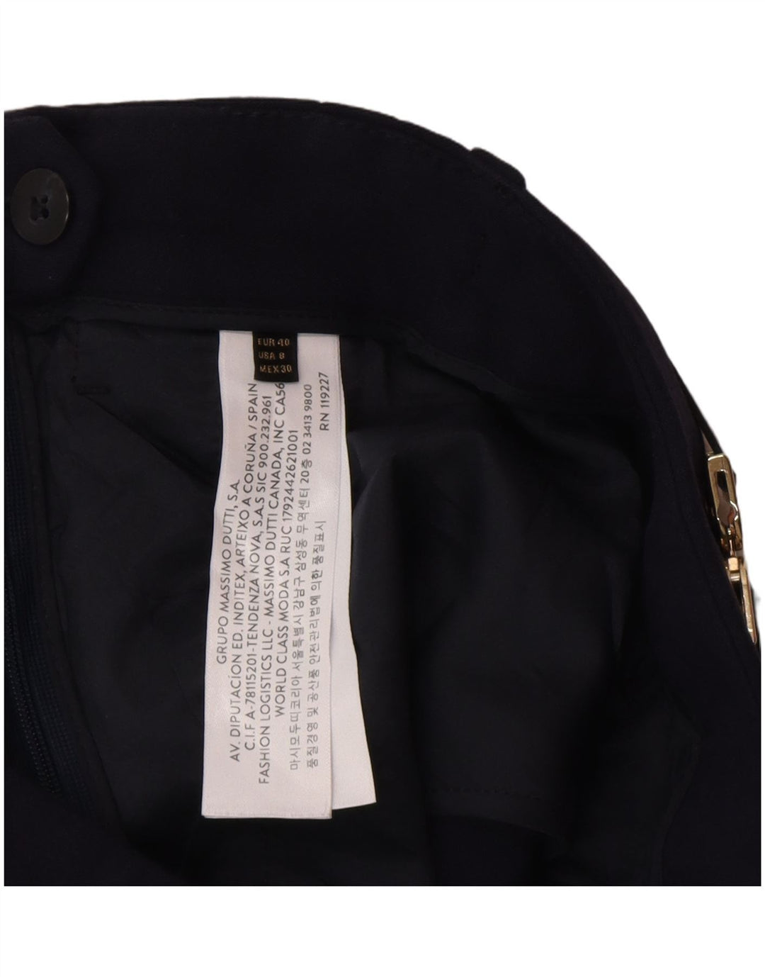 MASSIMO DUTTI Womens Chino Trousers EU 40 Medium W30 L28 Navy Blue