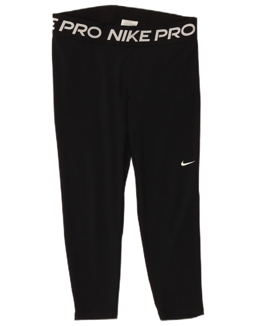 NIKE Womens Dri Fit Graphic Leggings UK 14 Large  Black Polyester