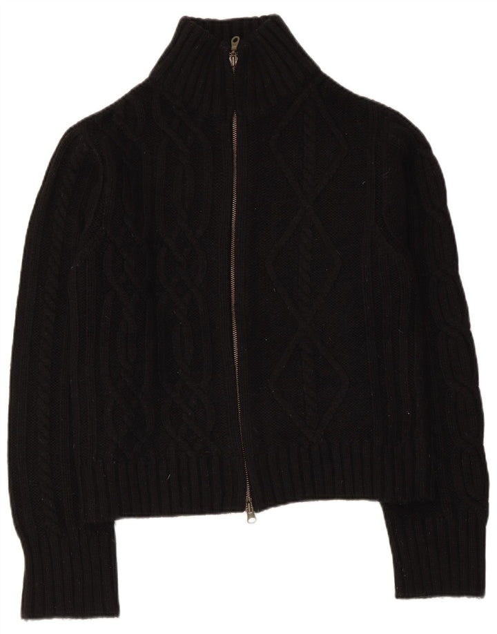 Marlboro Classics Womens Cardigan Sweater UK 12 Medium Black Wool