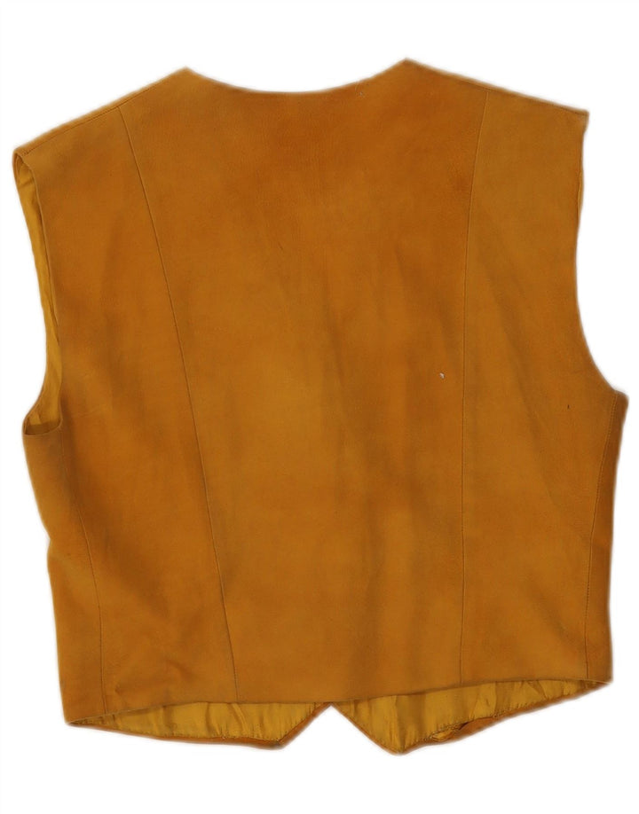 Vintage Womens Suede Waistcoat UK 8 Small Beige