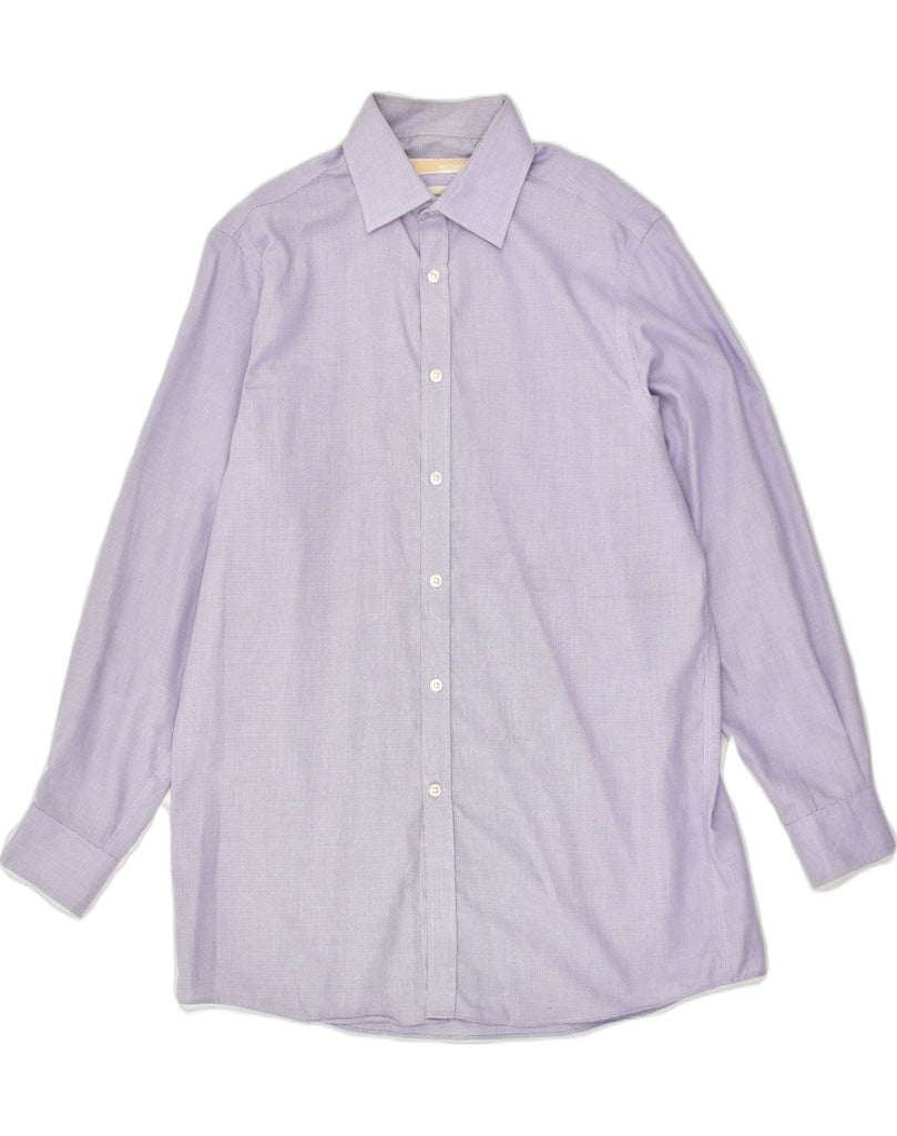 MICHAEL KORS Mens Regular Fit Shirt Medium Purple Chevron Cotton | Vintage Michael Kors | Thrift | Second-Hand Michael Kors | Used Clothing | Messina Hembry 