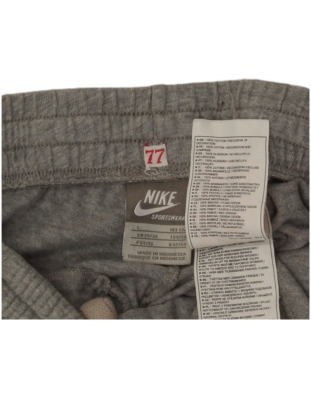 Nike Mens Sport Shorts UK 34/36 Large Grey Cotton
