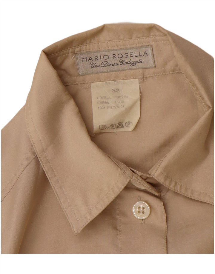 Mario Rosella Womens Oversized Shirt Blouse EU 36 Small Beige Polyester