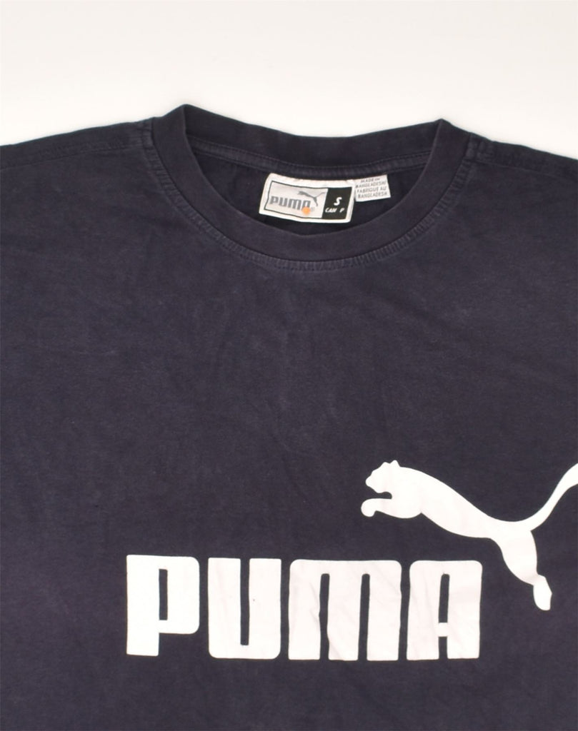 PUMA Mens Graphic T-Shirt Top Small Black Cotton | Vintage Puma | Thrift | Second-Hand Puma | Used Clothing | Messina Hembry 