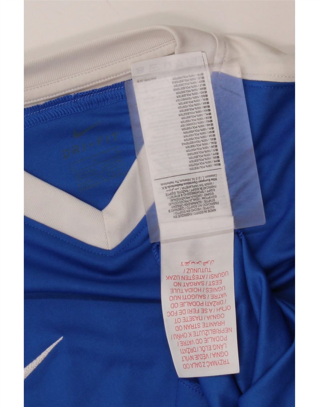 NIKE Boys Dri Fit T-Shirt Top 10-11 Years Medium Blue Colourblock