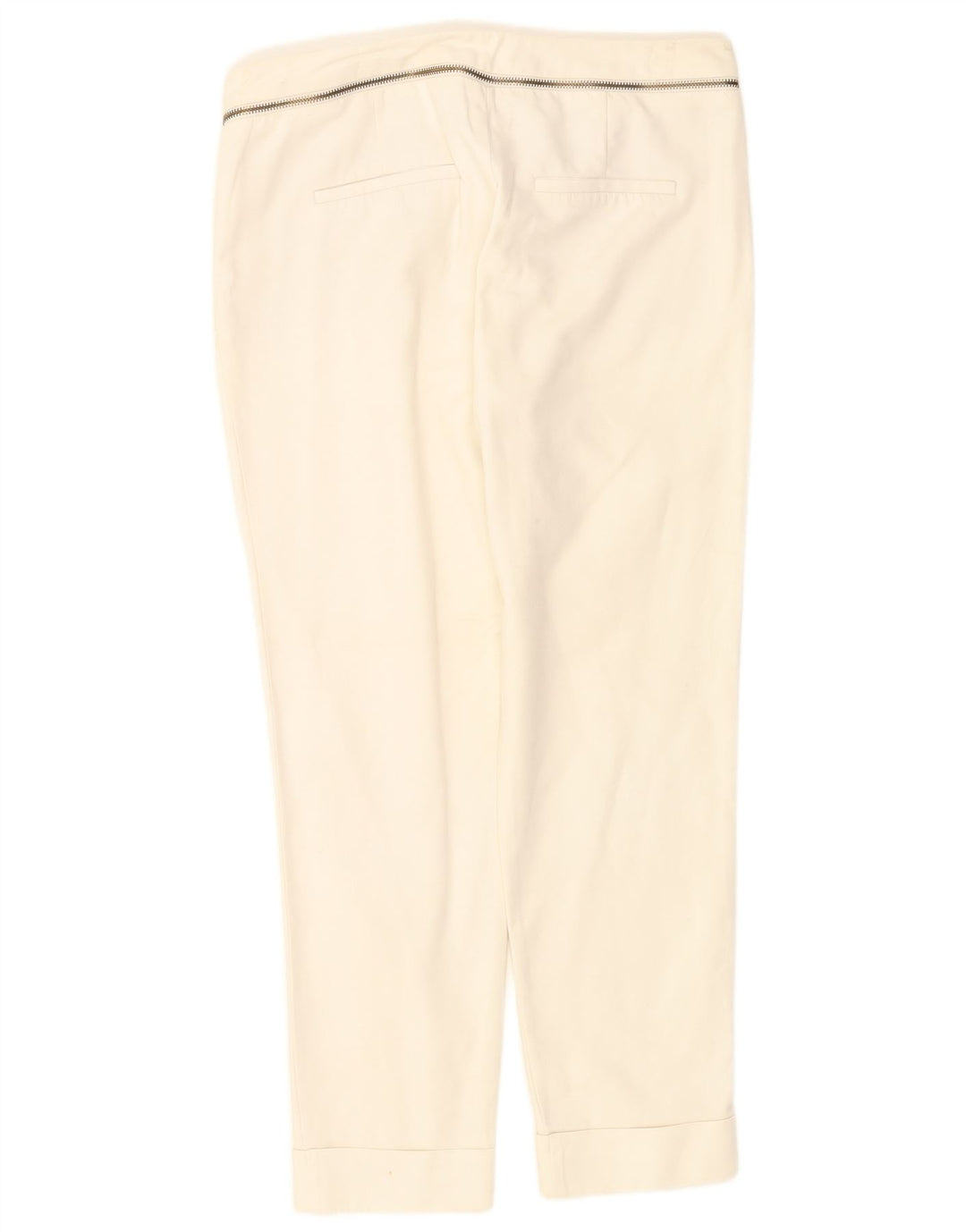 Zara Womens Slim Cropped Trousers EU 38 Small W28 L26 White