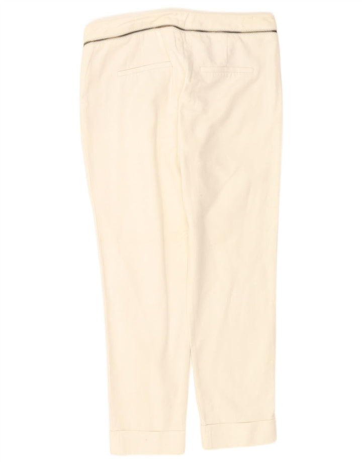 Zara Womens Slim Cropped Trousers EU 38 Small W28 L26 White