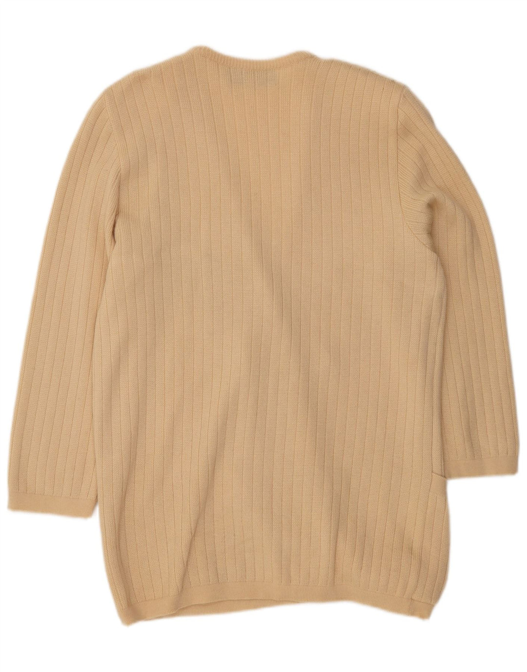 St. Germain Womens Graphic Longline Cardigan Sweater IT 48 XL Beige Wool