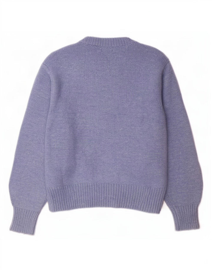 Marks & Spencer Womens Oversized Crew Neck Jumper Sweater UK 14 Medium Blue