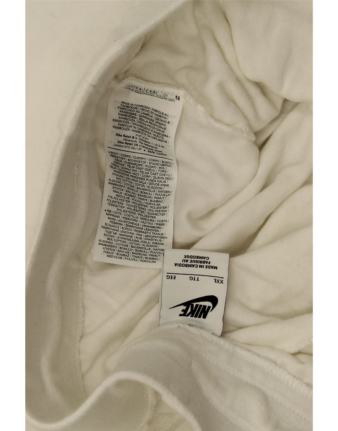 Nike Mens Tracksuit Trousers Joggers 2XL White Cotton