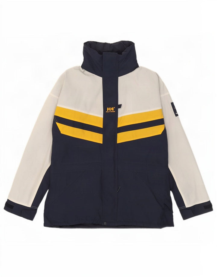 Helly Hansen Mens Windbreaker Jacket UK 38 Medium Navy Blue Colourblock
