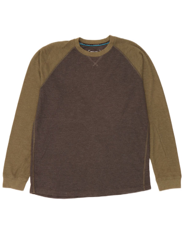Mountain Warehouse Mens IsoCool Top Long Sleeve Large Grey Colourblock