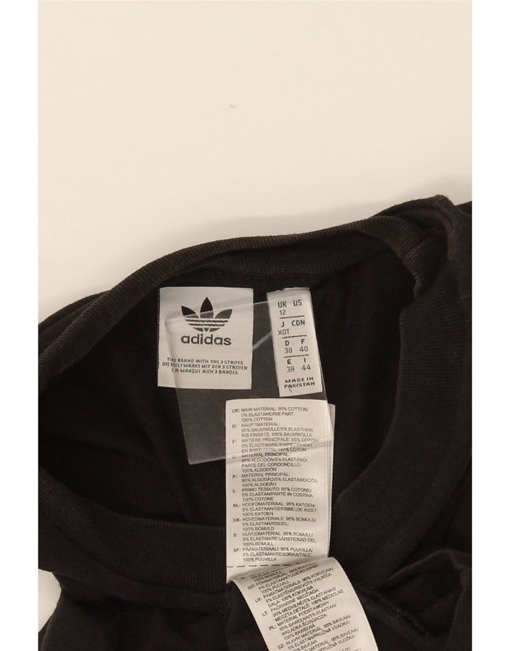 Adidas Womens Graphic Vest Top UK 12 Medium Black Cotton