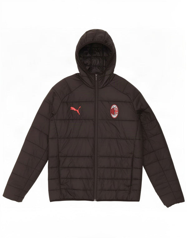 Puma Boys AC Milan Hooded Padded Jacket 13-14 Years Black Polyester