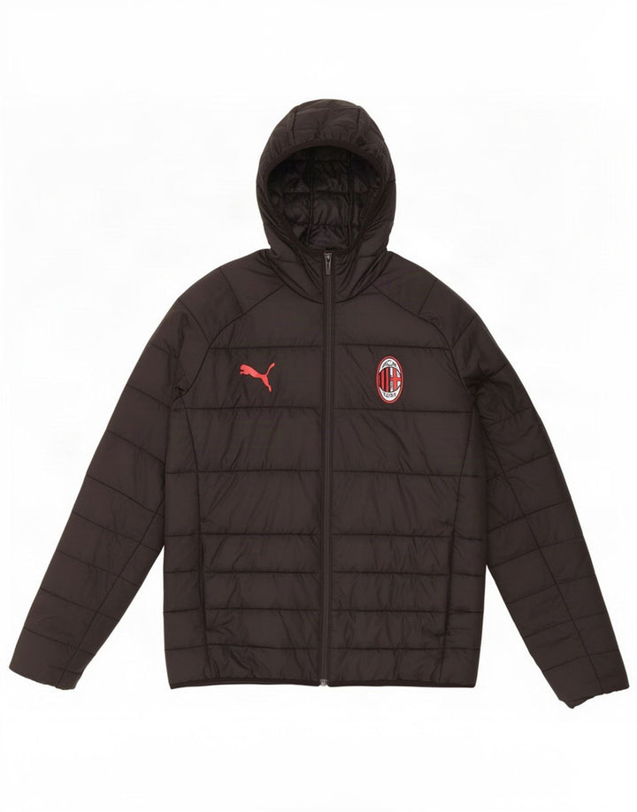 Puma Boys AC Milan Hooded Padded Jacket 13-14 Years Black Polyester