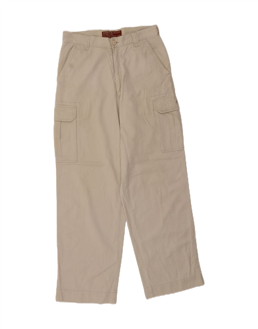KENVELO Mens Straight Cargo Trousers W32 L32 Off White Cotton Vintage Kenvelo and Second-Hand Kenvelo from Messina Hembry 