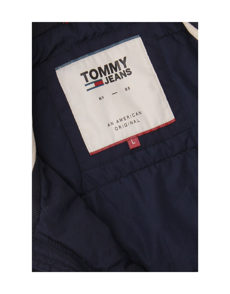 TOMMY HILFIGER Mens Bomber Jacket UK 40 Large Navy Blue Polyamide Vintage Tommy Hilfiger and Second-Hand Tommy Hilfiger from Messina Hembry 