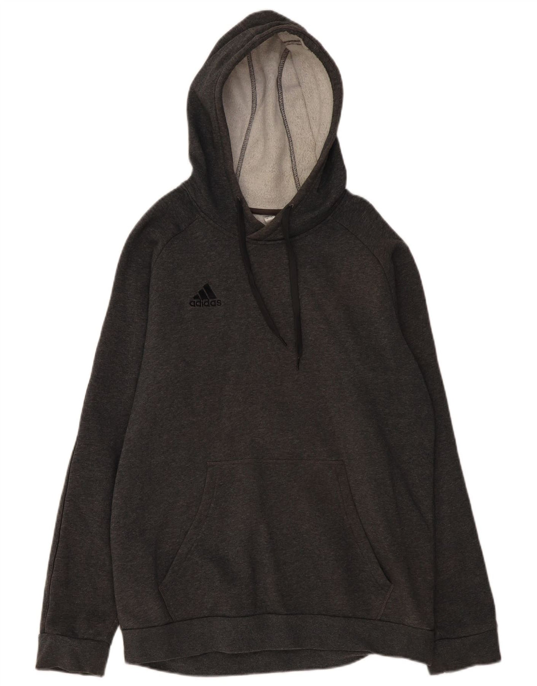 ADIDAS Mens Hoodie Jumper Large Grey Cotton