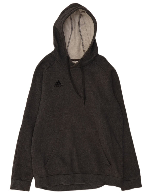 ADIDAS Mens Hoodie Jumper Large Grey Cotton
