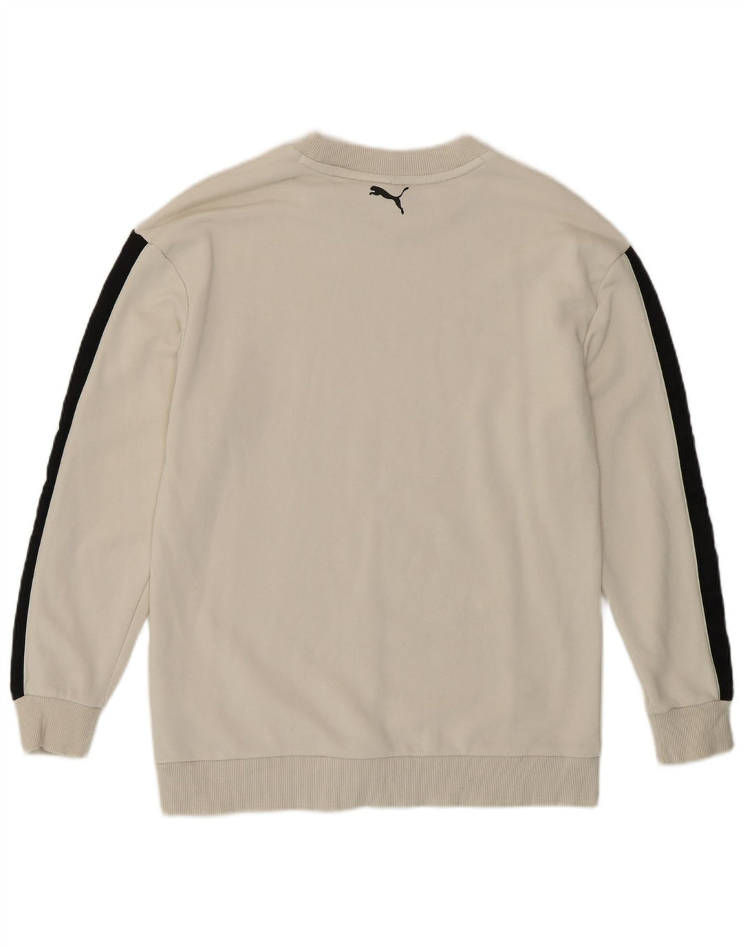 PUMA Mens Sweatshirt Jumper XS Off White Colourblock Cotton