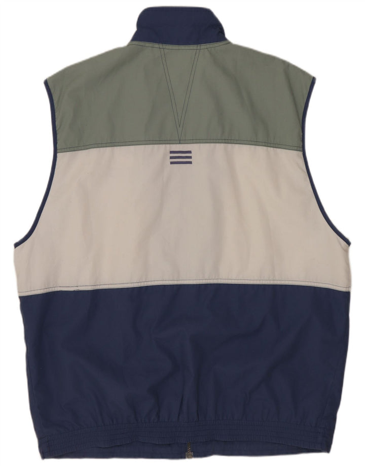ADIDAS Mens Gilet UK 42/44 Large Multicoloured Colourblock Polyester
