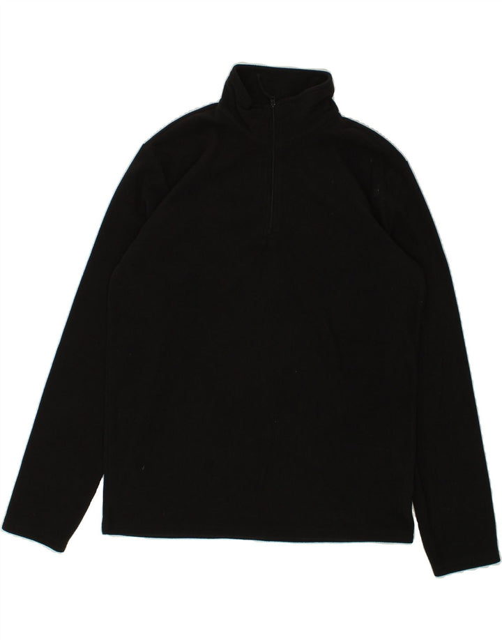 MOUNTAIN WAREHOUSE Mens Zip Neck Fleece Jumper Medium Black Polyester Vintage Mountain Warehouse and Second-Hand Mountain Warehouse from Messina Hembry 