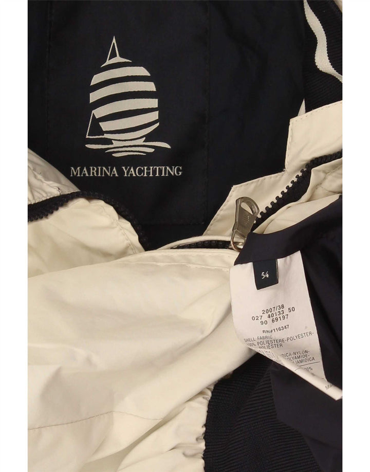 Marina Yachting Mens Bomber Jacket UK 54 2XL White Colourblock Polyester
