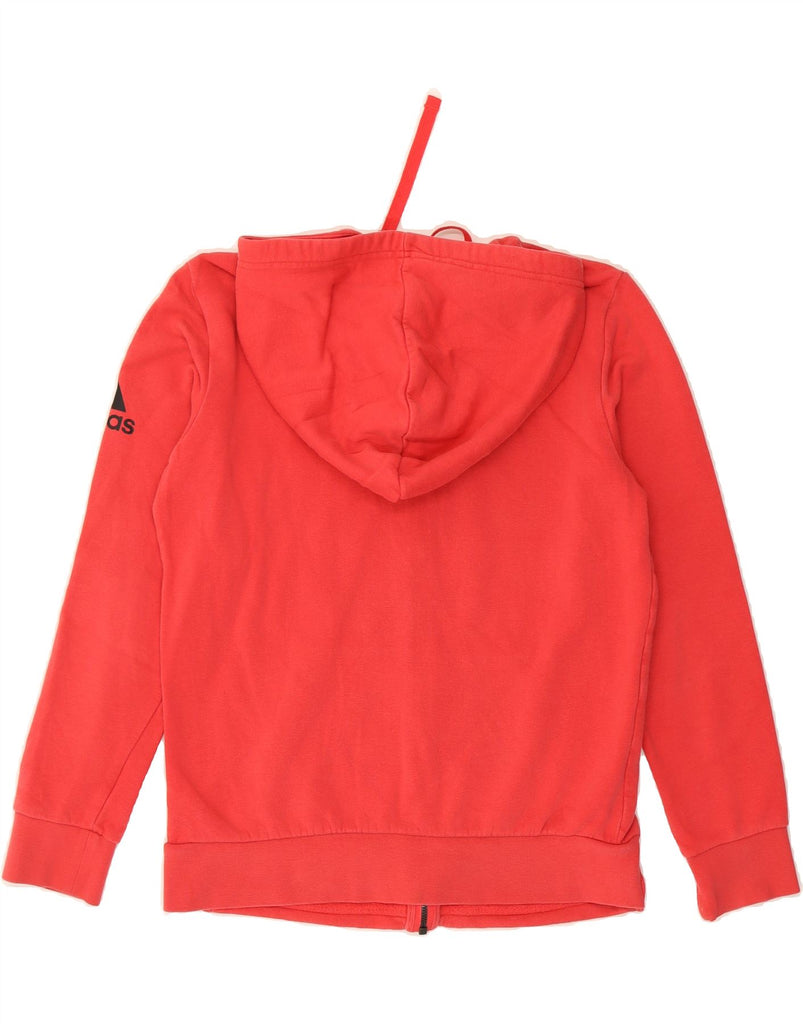 ADIDAS Womens Graphic Zip Hoodie Sweater UK 16 Large Red Vintage Adidas and Second-Hand Adidas from Messina Hembry 