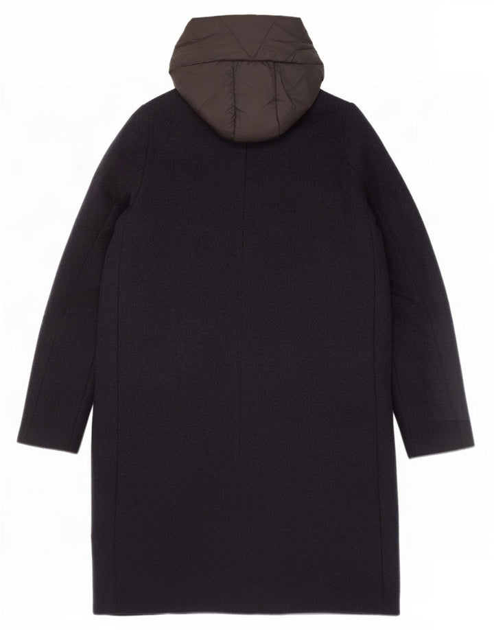 Superdry Womens Hooded Padded Coat UK 10 Small Navy Blue Polyester