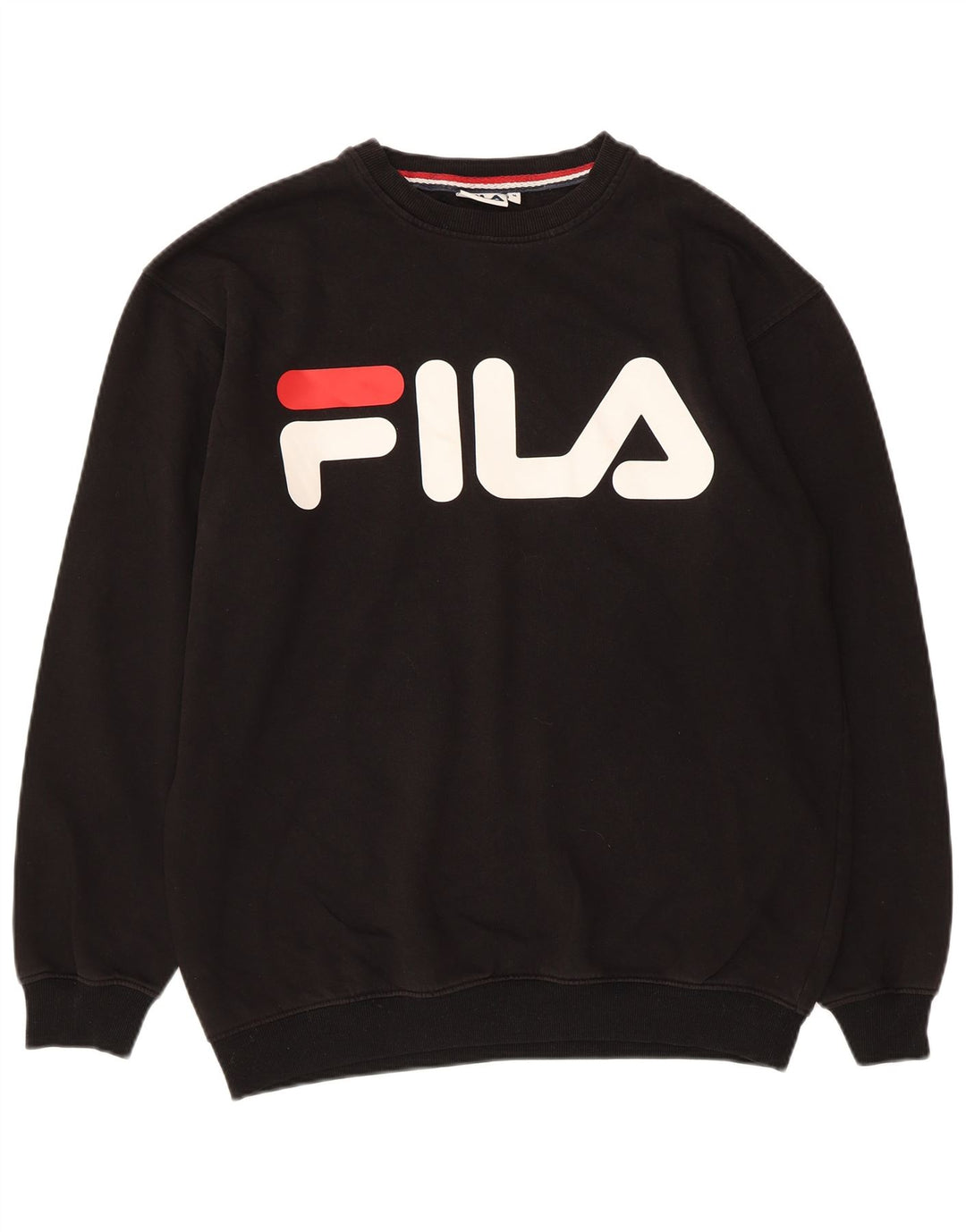 Fila Mens Graphic Sweatshirt Jumper Medium Black Cotton