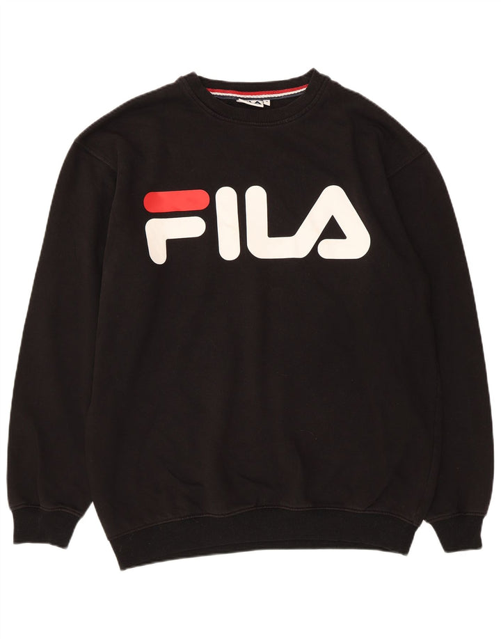 Fila Mens Graphic Sweatshirt Jumper Medium Black Cotton