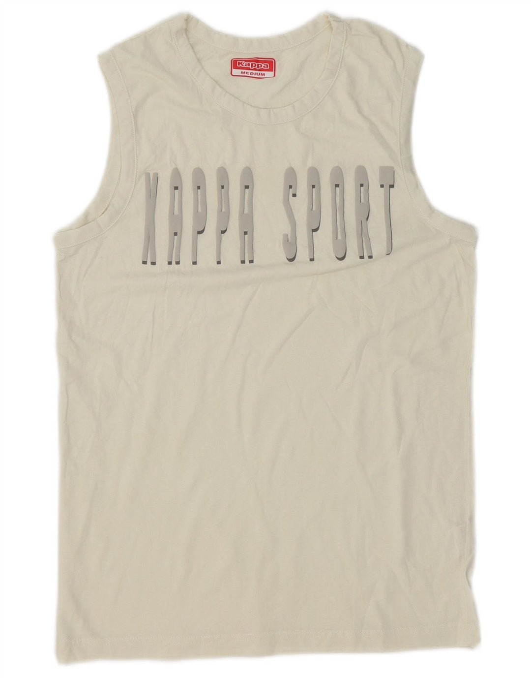 Kappa Mens Graphic T-Shirt Top Medium White Cotton