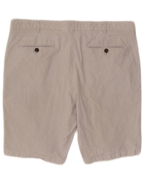 Marks & Spencer Mens Chino Shorts W40 XL Grey Pinstripe Cotton