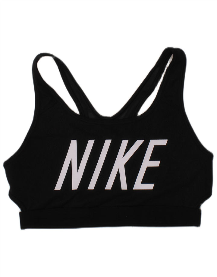 NIKE Womens Dri Fit Sport Bra Graphic Vest Top Medium Black