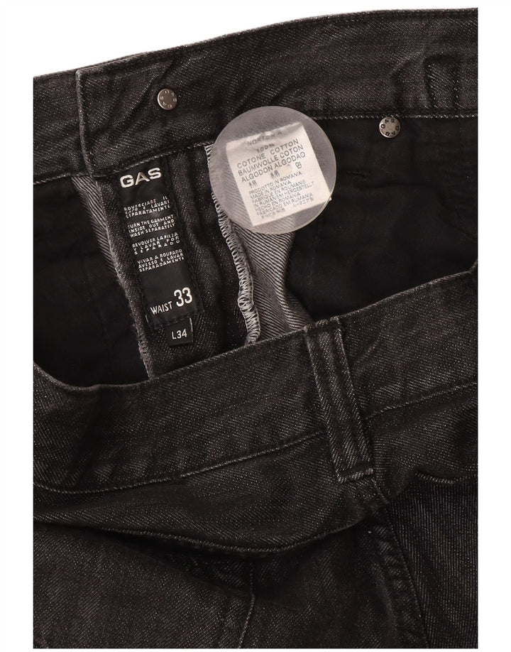 Gas Mens Straight Jeans W33 L34 Grey Cotton